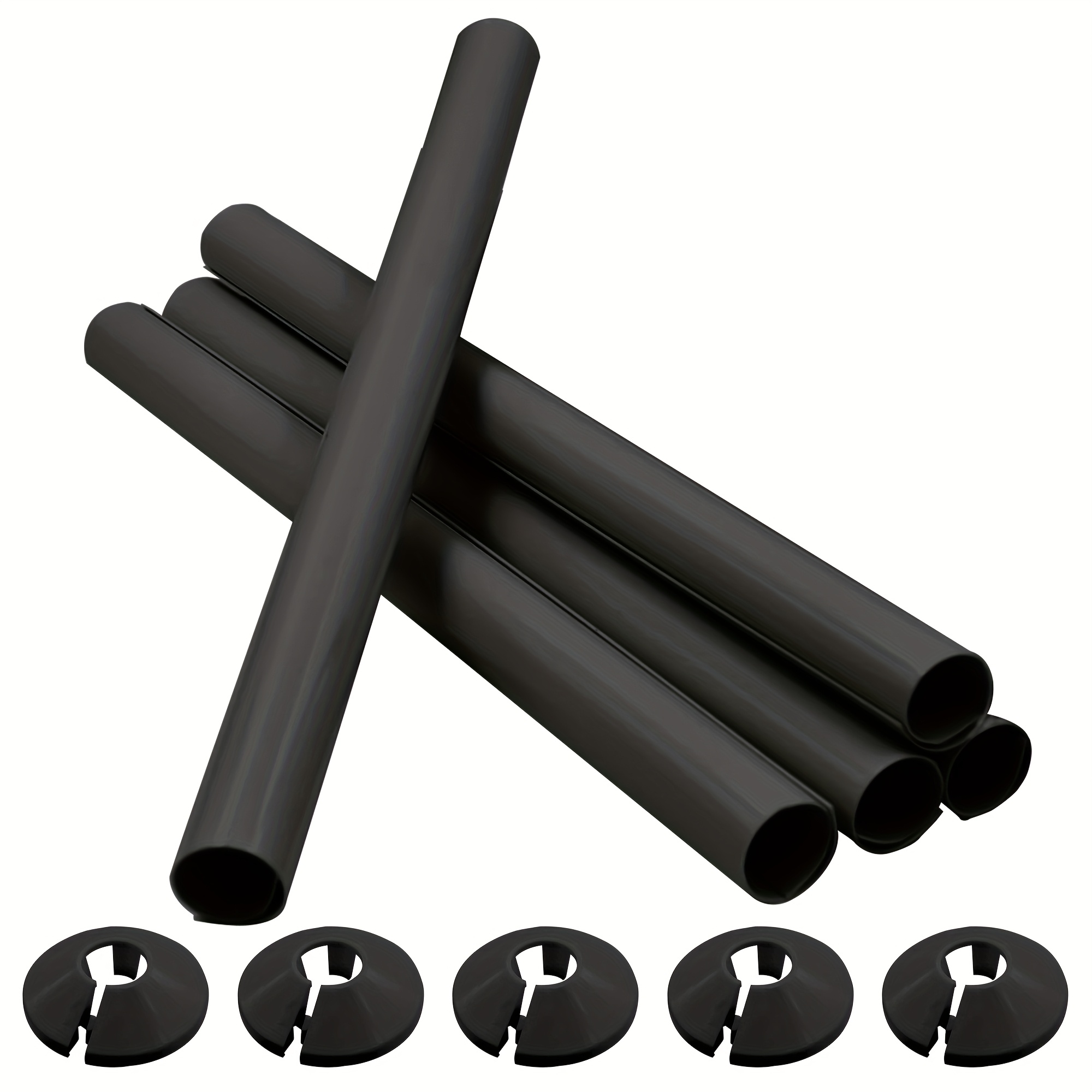 TEMU 5 Set 200mm X 15mm Pvc Plastic Radiator Cover For Radiator Water Pipe Protection, Thickened Silicone Radiator Cover With 15mm Pipe Suitable For