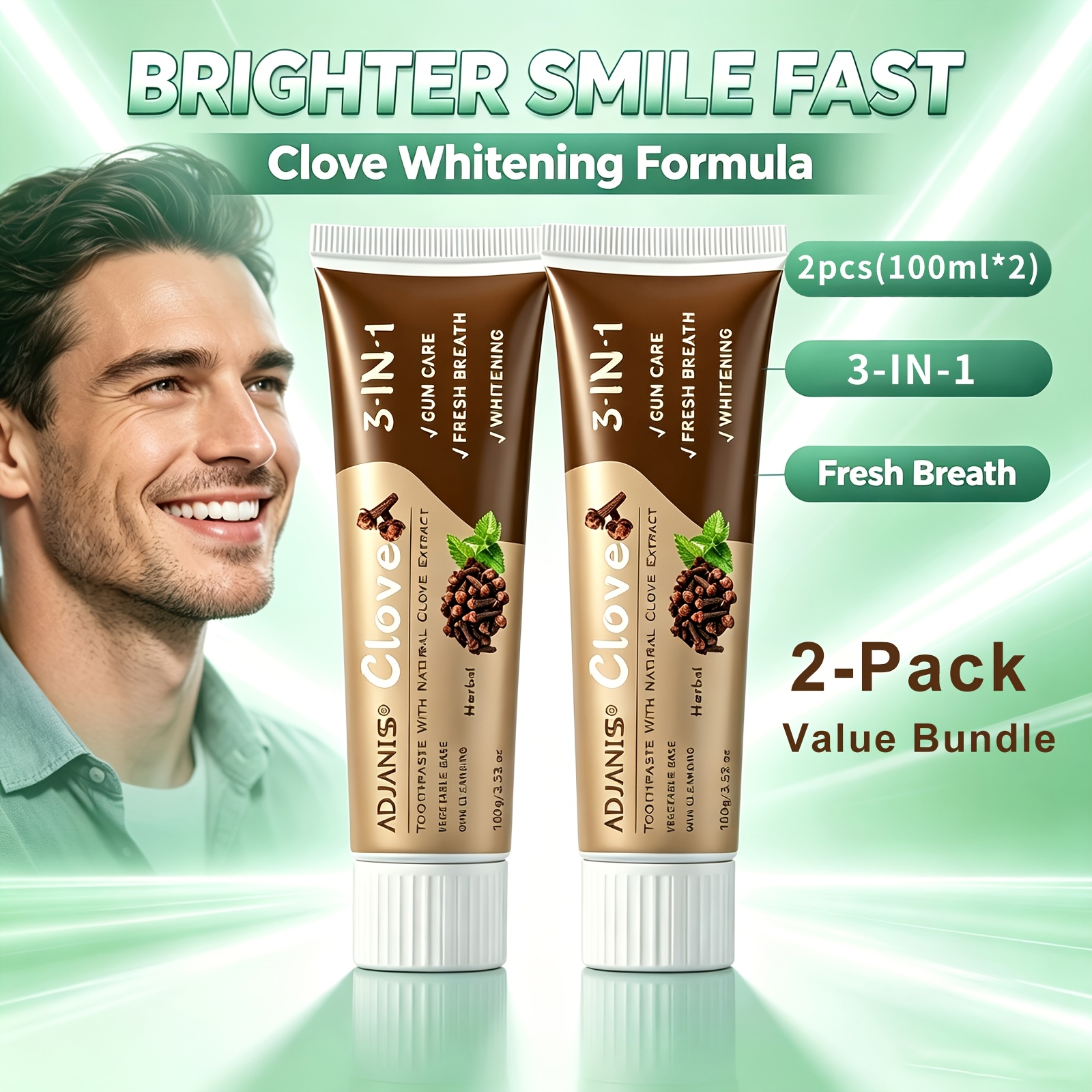 2-Pack ADJANISS Clove Toothpaste with Hydroxyapatite