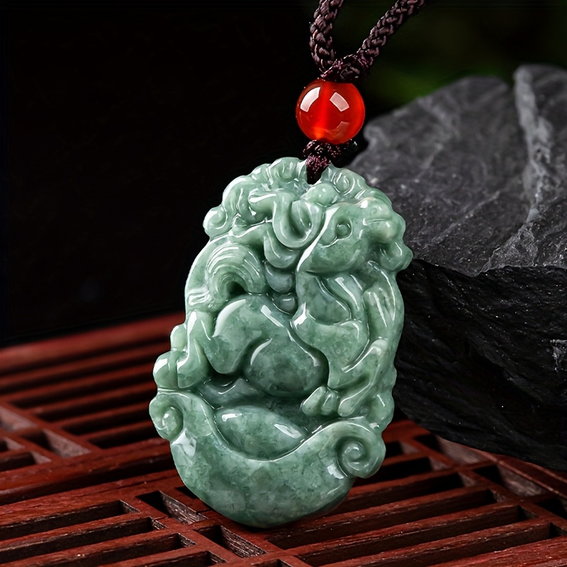 Natural Stone Zodiac Pendant Necklace, Hand Carved, Unisex
