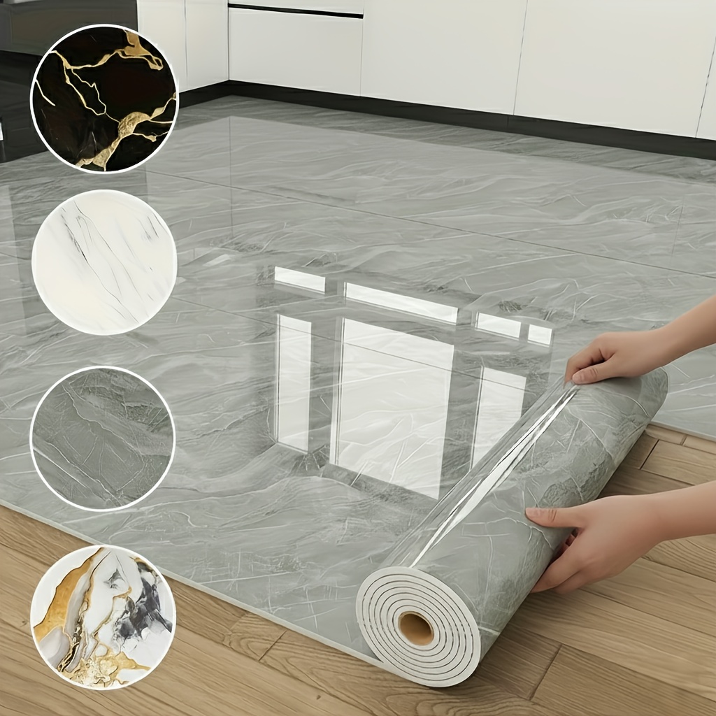 1 roll extra thick marble floor and wall stickers 3 0m x 59 99cm peel and stick removable vinyl tiles for bathroom   room and bedroom renovation waterproof easy clean self   marble design in