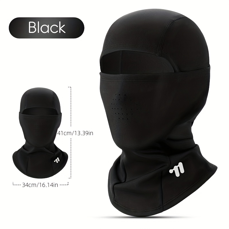 Image of West Biking Winter Cycling Balaclava Unisex Fleece Lined Breathable Nose And Mouth Holes Full Face Mask, Warm Windproof Headgear For Men And Women Outdoor Sports Hiking Skiing, Without Battery