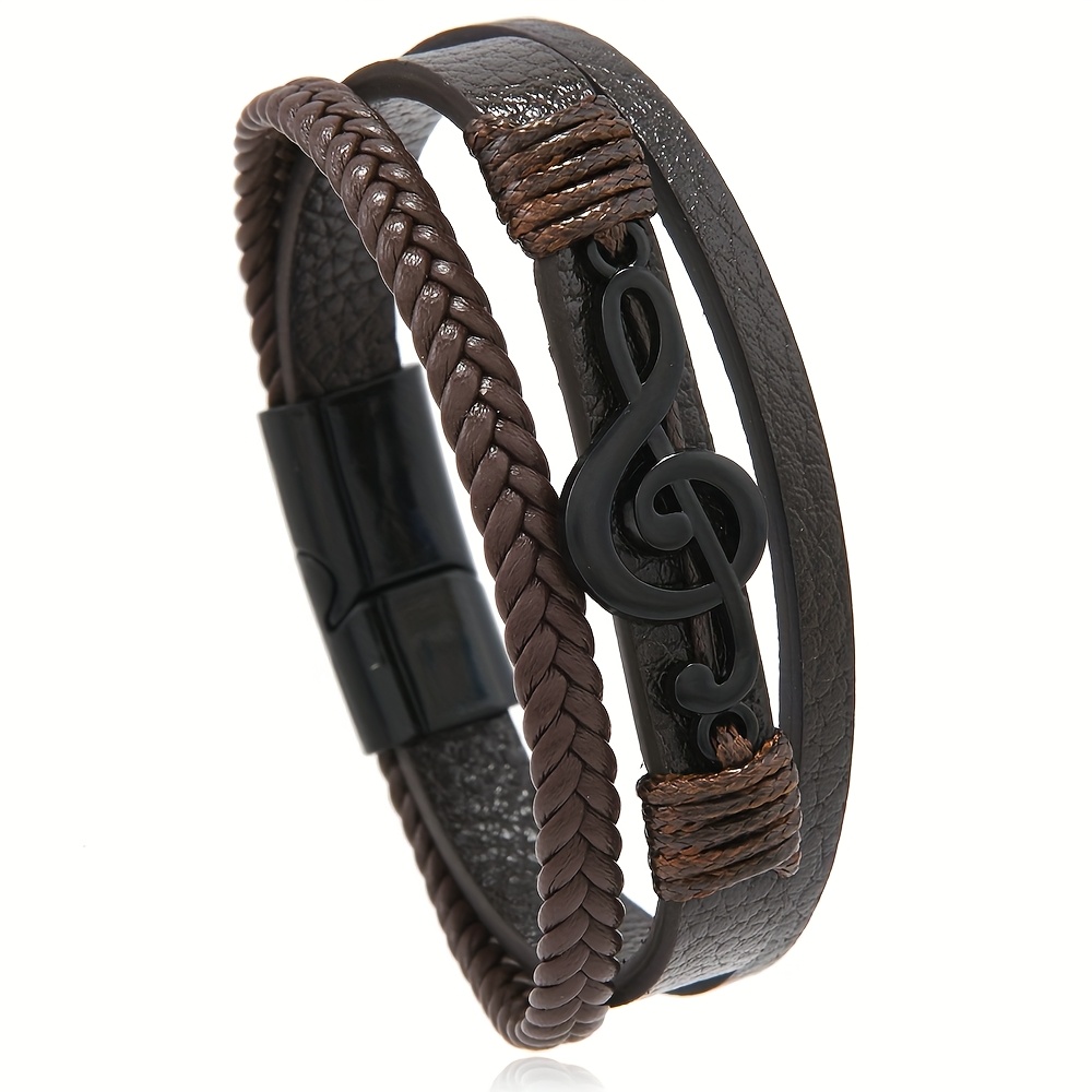 E-shop Europäischer und Amerikanischer Heißer Verkauf Schmuck Einfaches Herren Mehrschichtiges Geflochtenes Kunstlederarmband