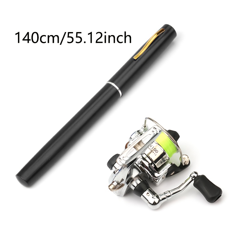 Two-Piece Pen Fishing Rod Set - Mini Portable Fishing Rod with Reel, Fits in Pocket, Folded Length 20.57 cm - Suitable for   Fishing   -   Gift, 140.0 cm or 150.01 cm, Mini Fishing Rod, Fishing Rod And Reel Combo