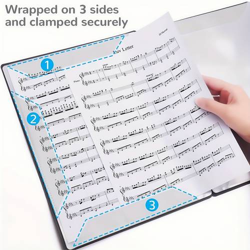 a4 black binder a4 music binder double sided 20 sheets 40 pages spiral notebook non reflective adjustable insert tabs for piano guitar violin sheet music storage durable spiral binding with musical theme design
