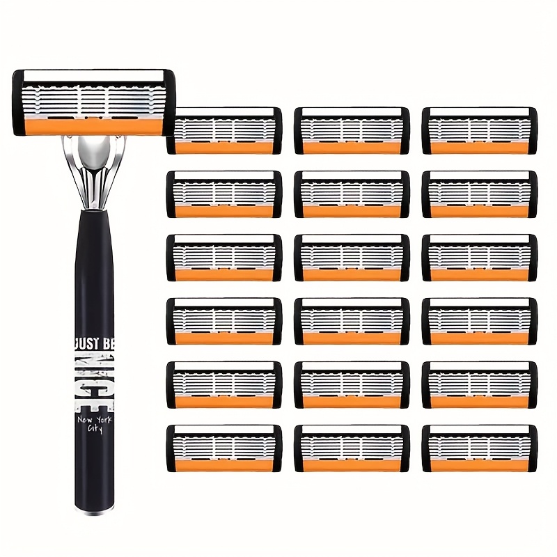 Vyrų aukštos kokybės nerūdijančio plieno saugaus skustuvo peilis - itin aštrios geležtės, lygus skutimasis, universalus rankinis barzdos ir ūsų formavimas, lengva valymas, metalinė rankena, komplekte keičiamos geležtelės - viskas viename įrankyje artiems skutimosi