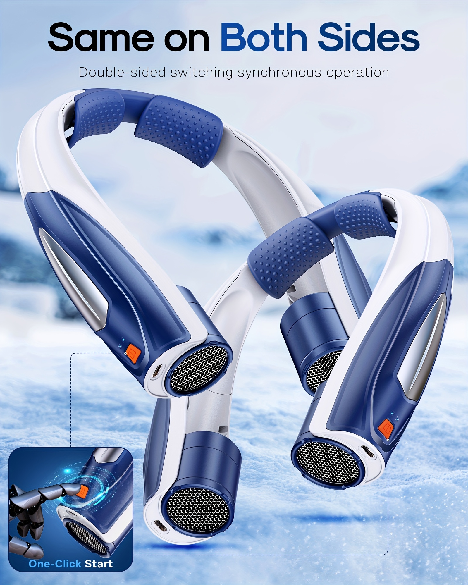 Ultra-Long Battery Life: 6-20 Hours, Dual Wind Speeds, Super Quiet Brushless Motor, 3000mAh*2, Durable USB Charging, Soft Silicone Neck Strap, Ideal for Work, Travel, Sports, and Outdoor Activities, Outdoor Sports Fan|Ergonomic Neckband Fan|Durable