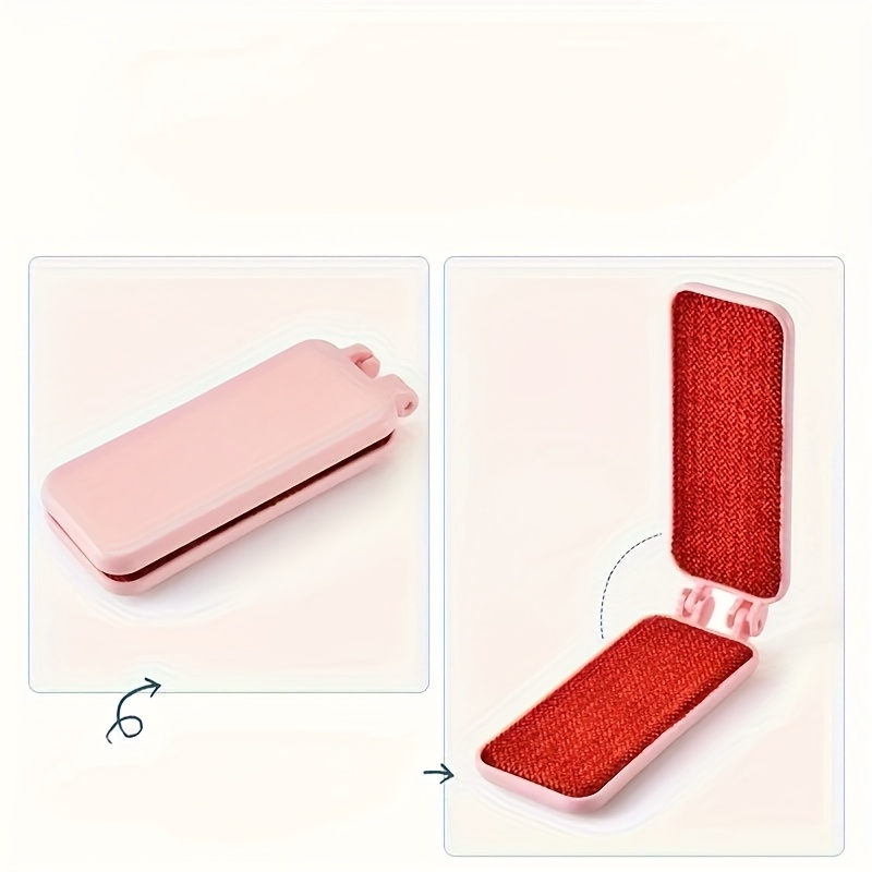 Image of 1pc Portable Foldable Double-sided Lint Remover Brush, Cleaning Brush For Clothes - Suitable For Home Sofa And Bedroom Tool