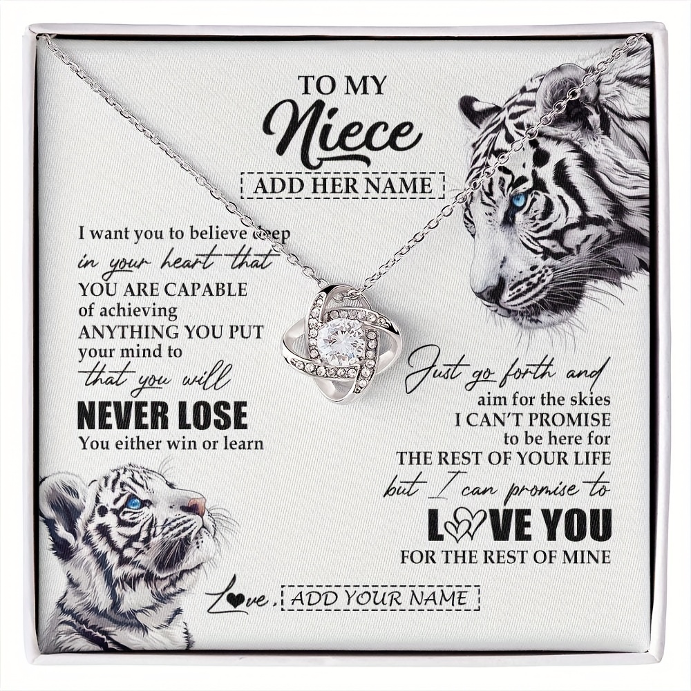 

Custom Niece Necklace Gift Set - Pendant With Personalized Message Card & Elegant Gift Box - Birthdays, Graduations, Christmas From Aunt Or , You Will Lose, Birthday Gifts