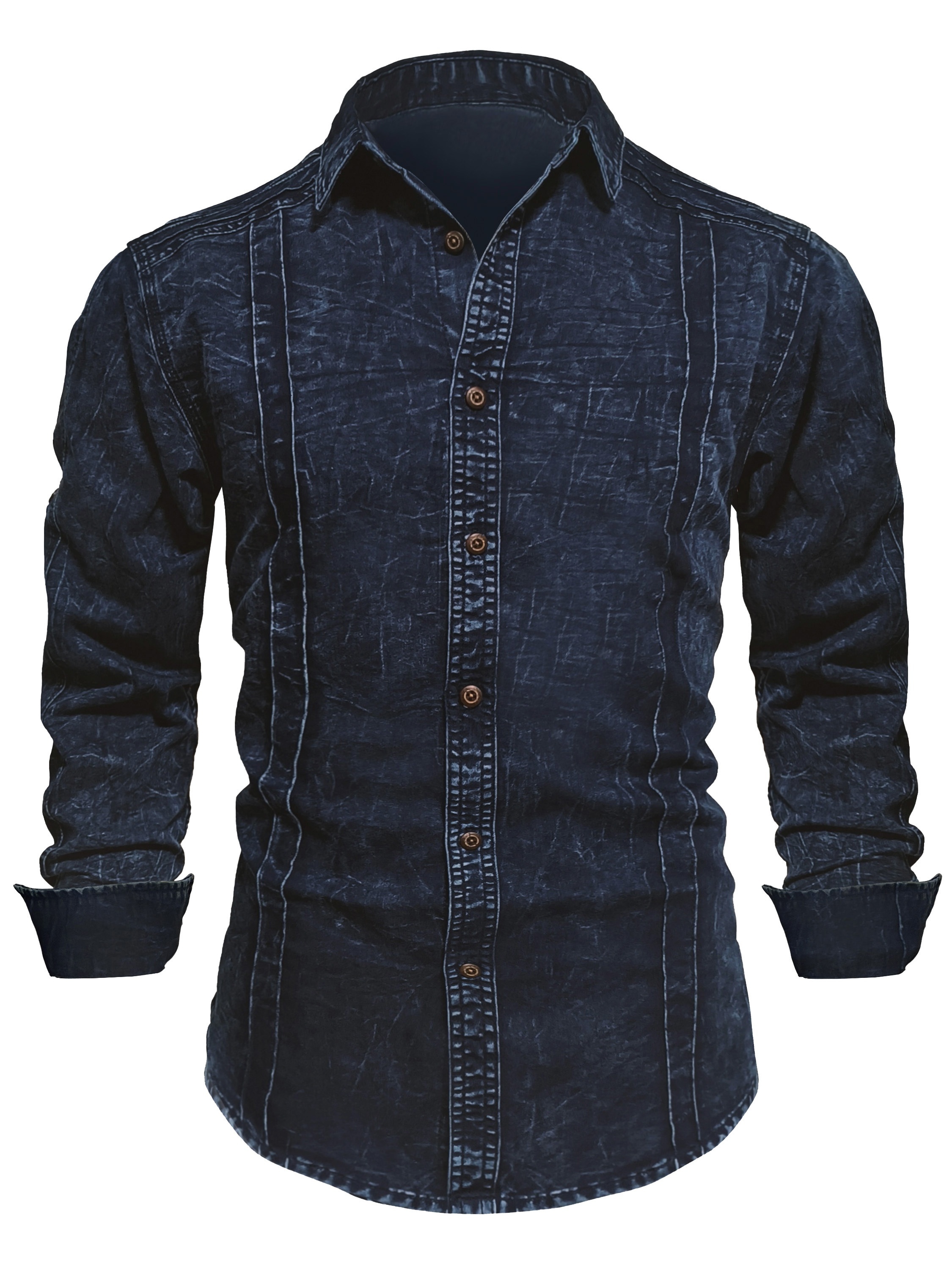 Chemise À Manches Longues Et Col Revers Pour Hommes - Chemisette 2 Rouge - Prêt-à-Porter