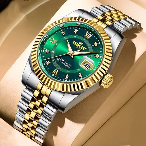 2025 new fully automatic elegant and stylish mens roman luminous scale calendar watch