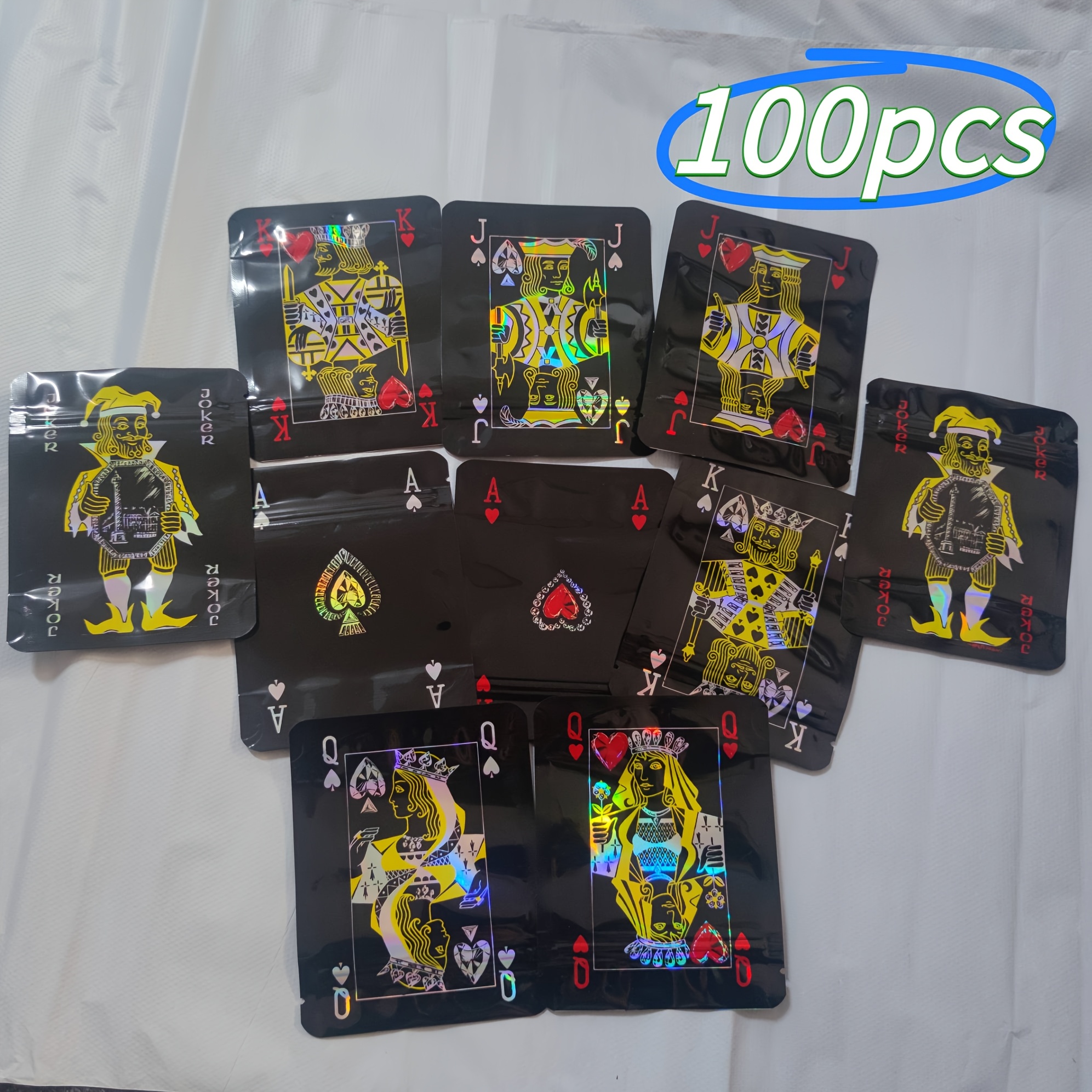TEMU 100 Sets Of Reusable Card-style Mixed Zipper Bags Measuring 10*12.5cm, , Mylar Bags, Suitable For Jewelry Storage, Art, Handicrafts, Packaging