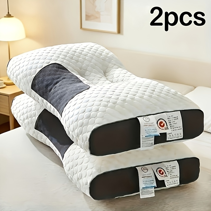2pcs Massage Neck Pillow For Sleeping, Neck Pillow With Quilted Design - Soft, Support For Sleeping, Hypoallergenic Polyester Cover, Removable & Washable, Modern Neck Pillow | Soft, Pillows For Neck And Shoulder