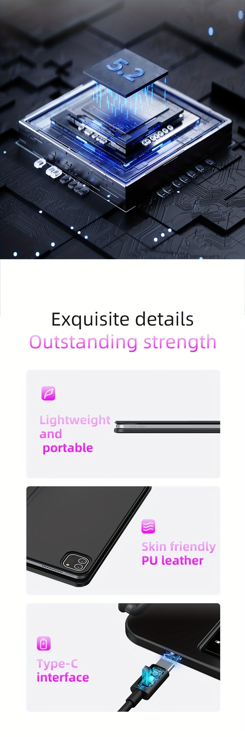 Magic Keyboard Case for iPad Air 13 Inch (2024) & Pro 12.9 Inch - 3/4/5/6th Gen, Multi-Touch Trackpad, Backlit Keys, Easy-Set Floating Cantilever Stand, USB-C Charging, Black, Multi-Color Backlit Keys, Precision Multi-Touch Support, Sleek Tablet Design, Durable Tablet Cover