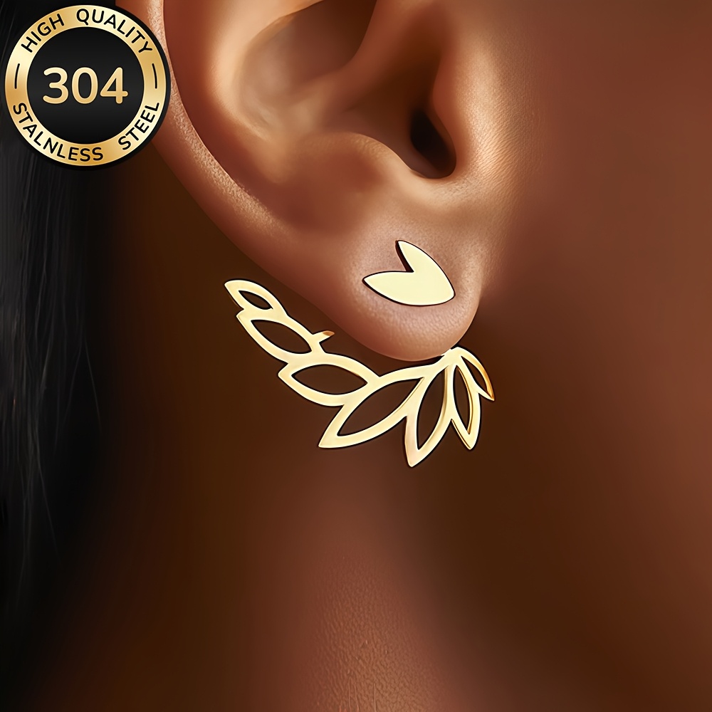 E-shop Hypoallergene Hochwertige Edelstahl Goldene Ohrstecker, -Verblassen, Einfach Elegant, Modische Damenohrringe für den oder Partys,