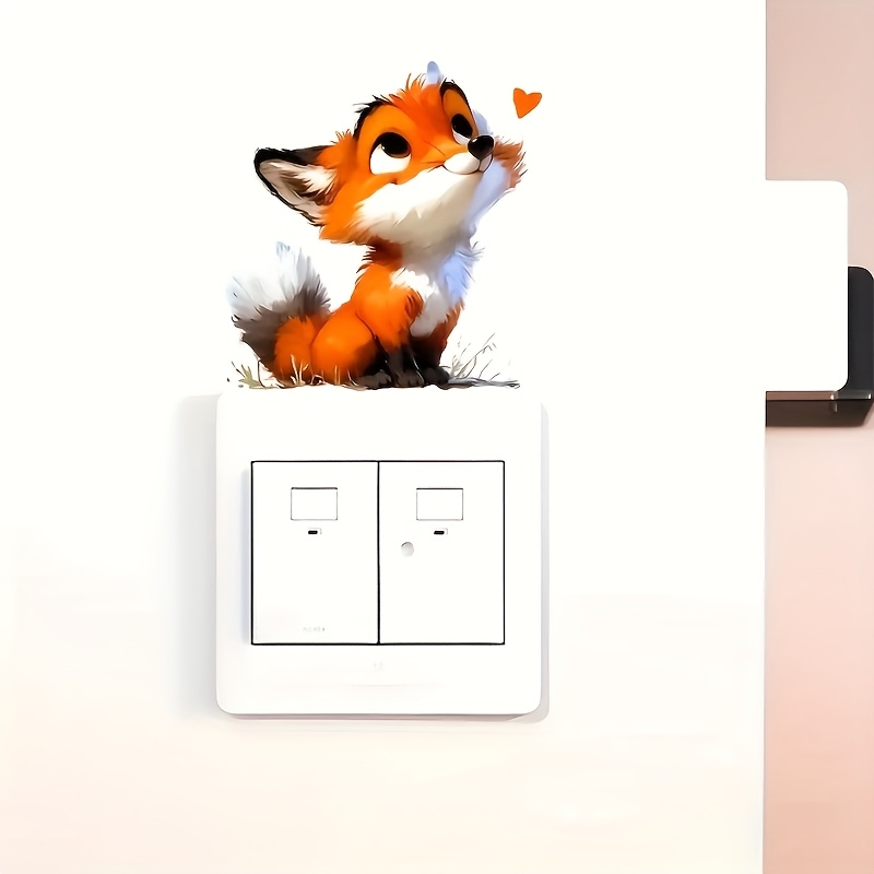 Cute Little Fox Switch Sticker for Home Decor