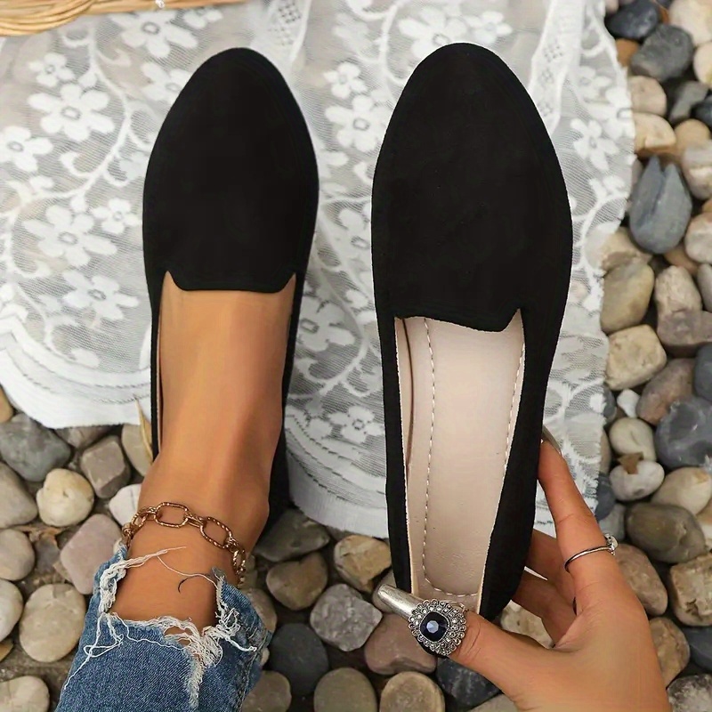 Women's Loafers Solid Color Lightweight Versatile Slip-on, Women Shoes