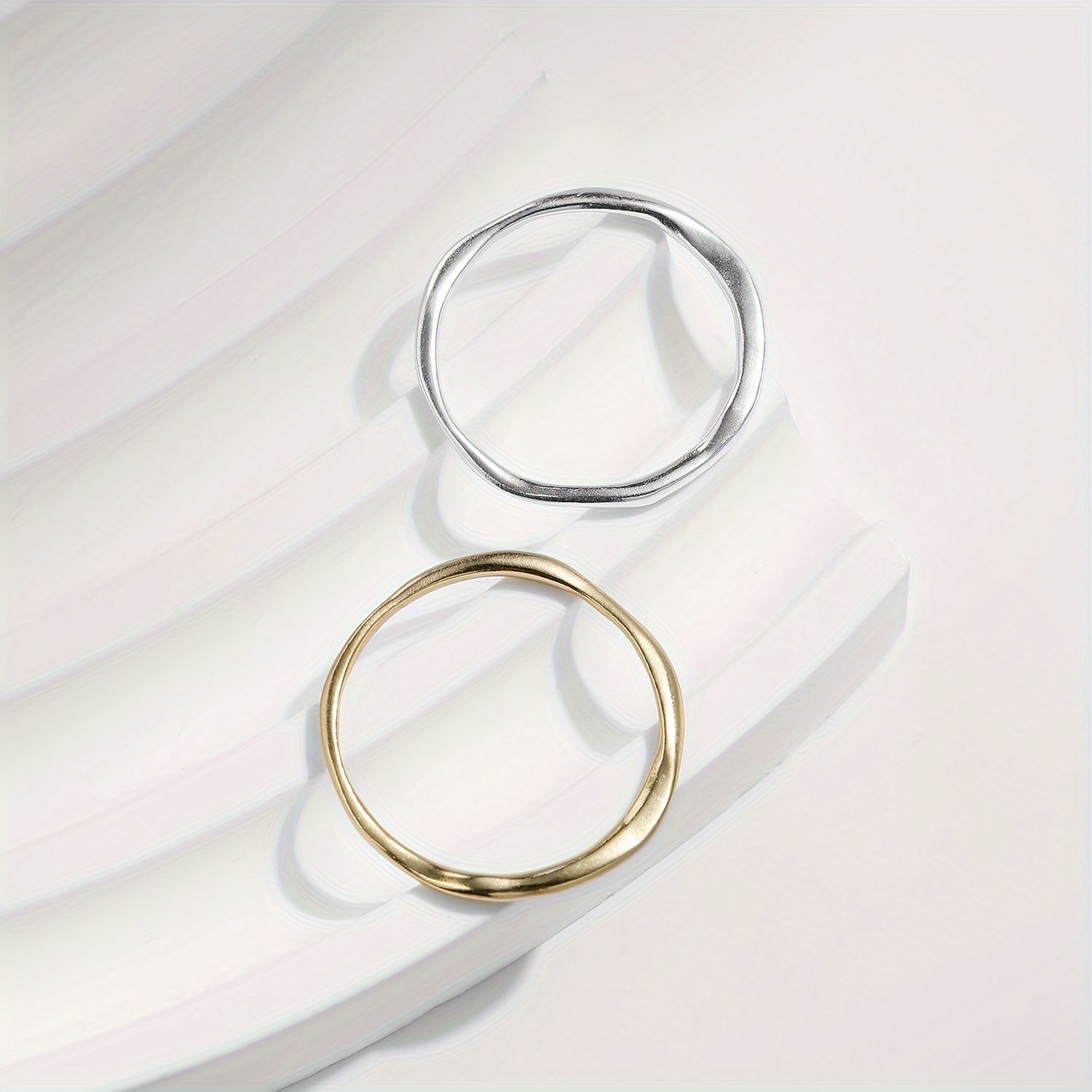 925 Silver Geometric Twisted Ring Stackable Jewelry