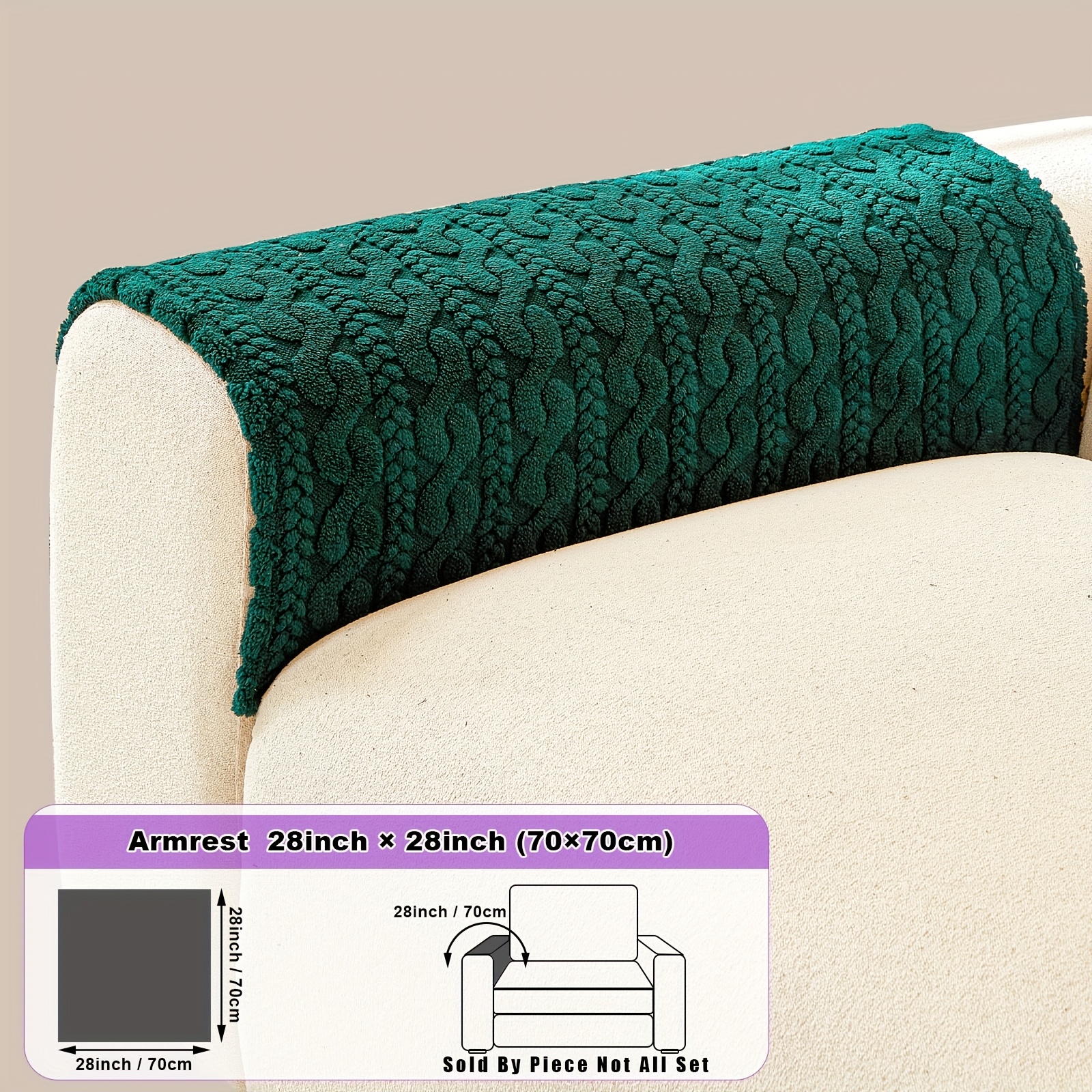 TEMU 1pc Coussin de canapé en torsadé, 70 , coussin de canapé en velours polypyrène épaissi, couverture de canapé rétro de couleur unie européenne et