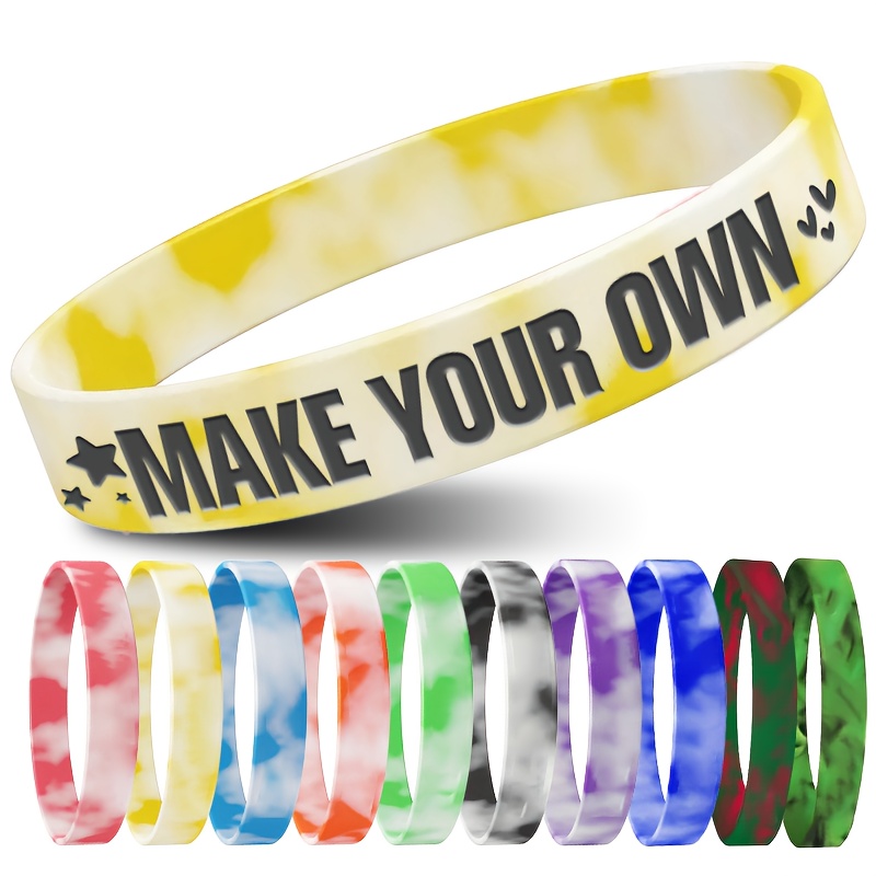 96pcs Customizable Silicone Bracelets with Heart Patterns
