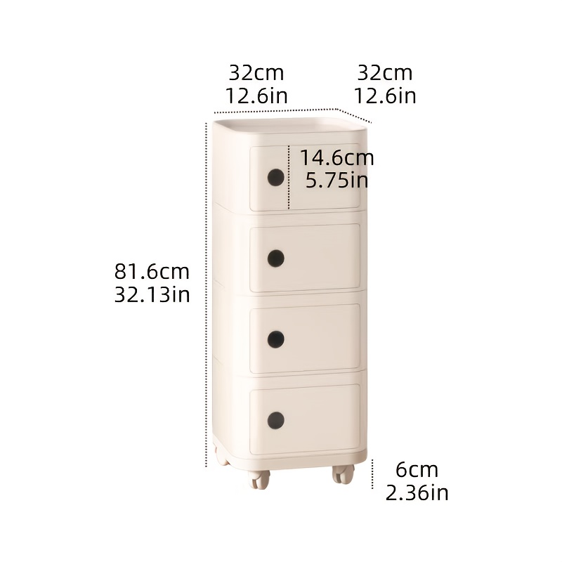 Square ABS Plastic Drawer-Style Multi-Layer Storage Cabinet