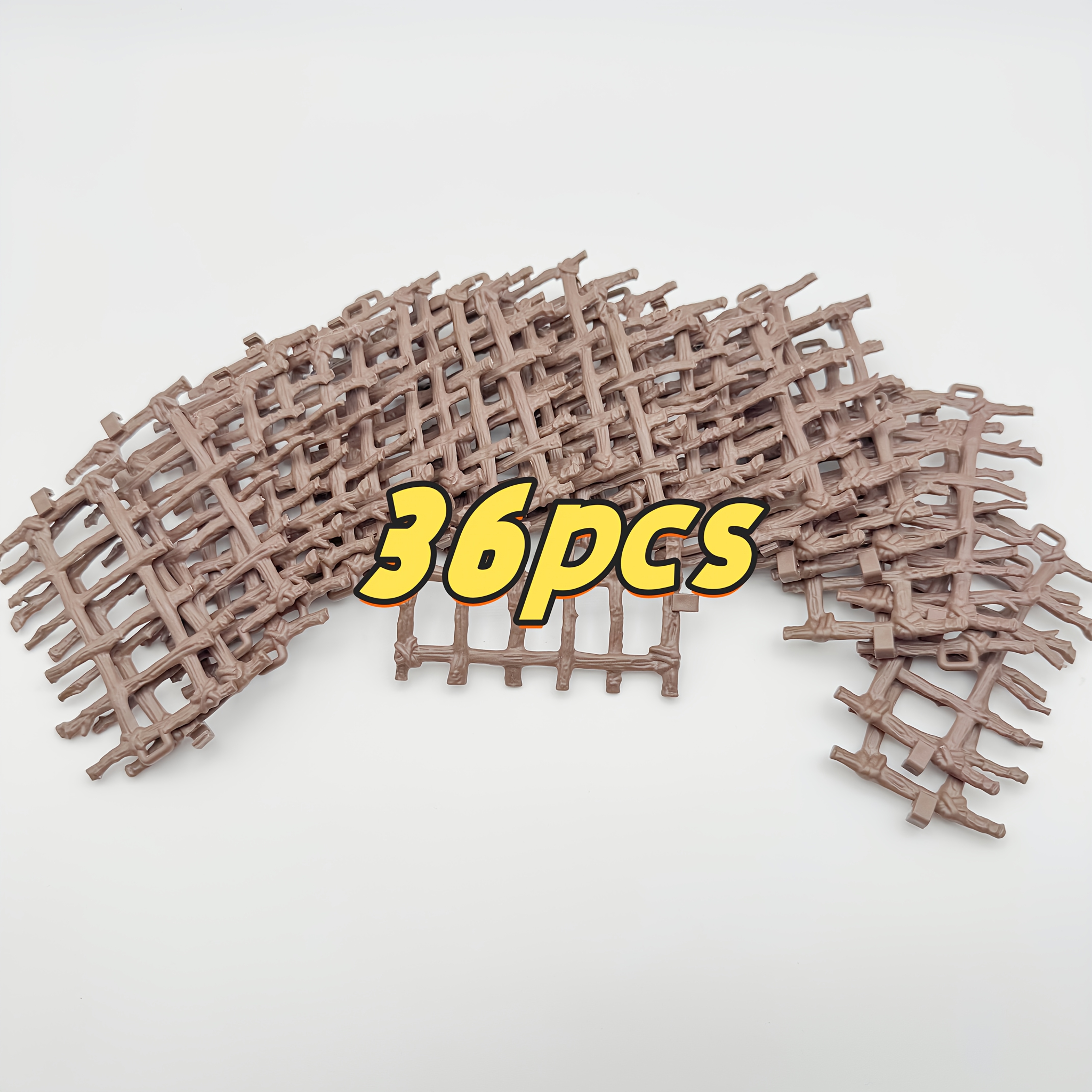 Image of 18pcs/36pcs Pcs Small Plastic Fence Panels - Diy Model Railway & Dollhouse Fencing Suitable For Fairy Gardens, Terrariums, Miniature Landscapes, -themed , Handmade Assembly Outdoor/ Decoration