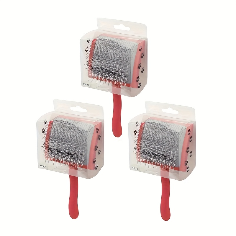 TEMU 3pcs Dog Brush Stainless Steel For Households Extra Long Pins Dog Brush For Shedding And Grooming Large Dogs Pet Grooming Brush Dog Brush Time