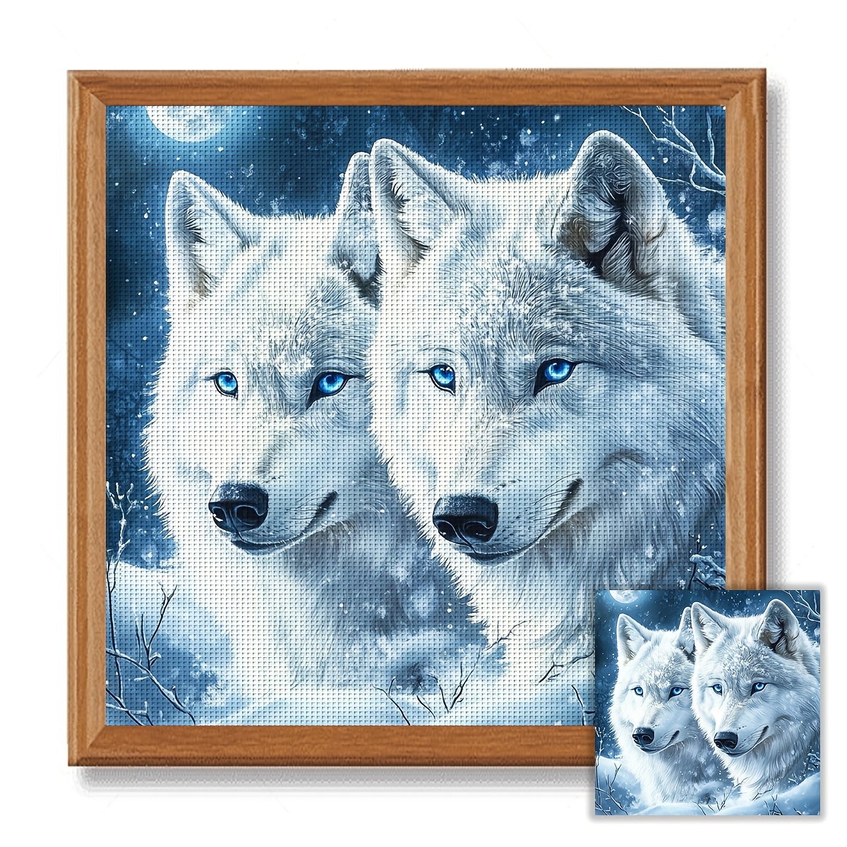 TEMU JOZYSH 1pc Kit de point de croix imprimé cadre 40X40Cm/15.7X15.7 pouces 11CT/14CT avec un dans , adapté aux débutants adultes cherchant un