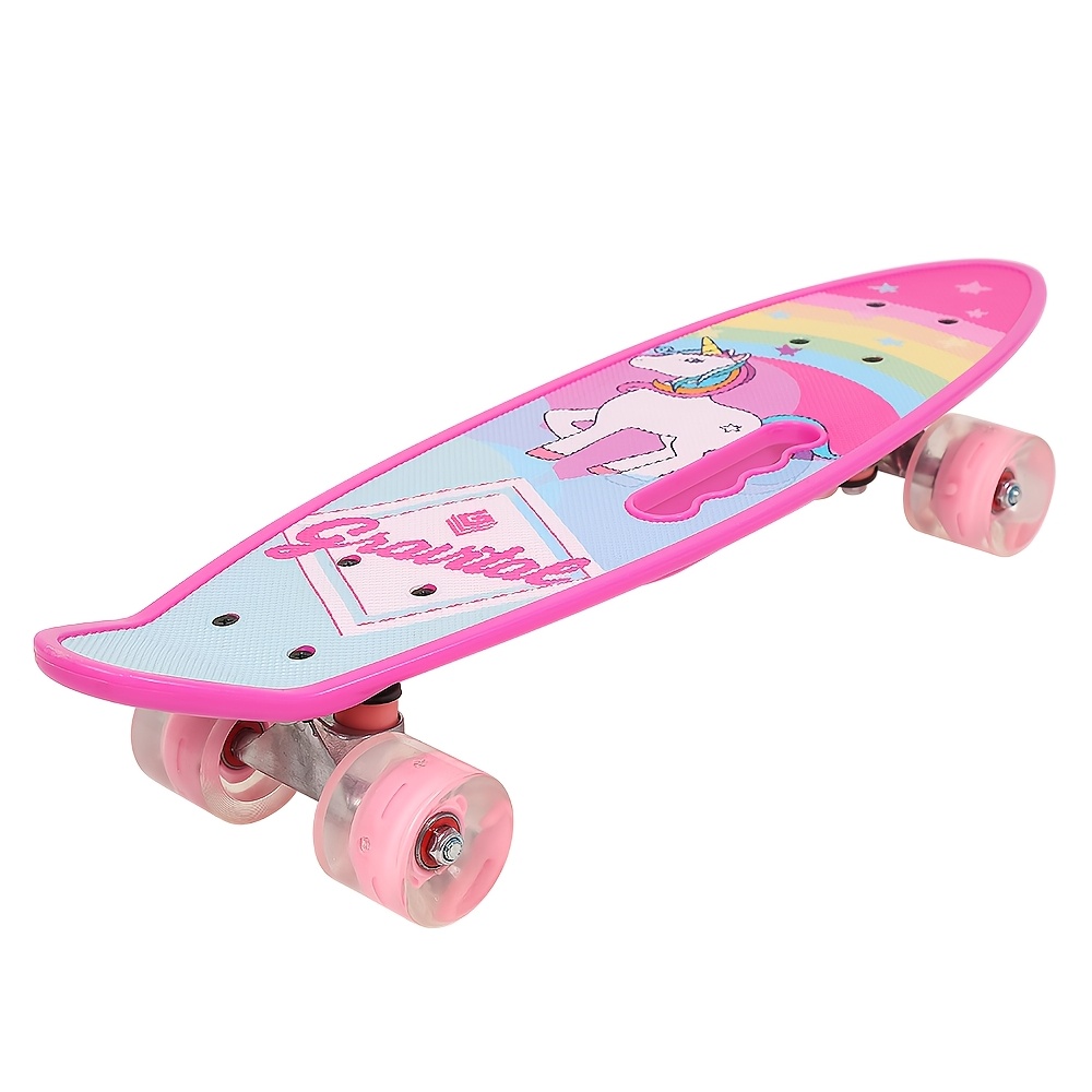 TEMU Skateboard, 61 X 18cm, Basic And Trick, Skateboard, Max. Load 150kg, Pink, Allinone Skateboard, Skateboard For Beginners, Compact Skateboard,
