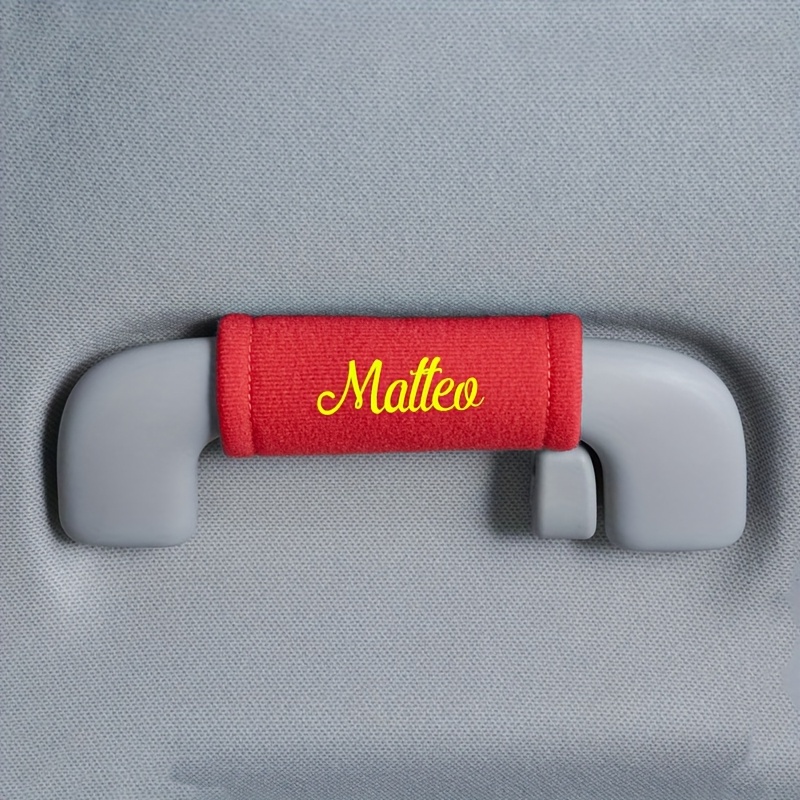 E-shop Personalisierte Namens-/Text-/Initialen-/Logo-Türgriffabdeckung – Weicher Plüsch mit rutschfestem Griff, individuelles Auto-Innenaccessoire mit