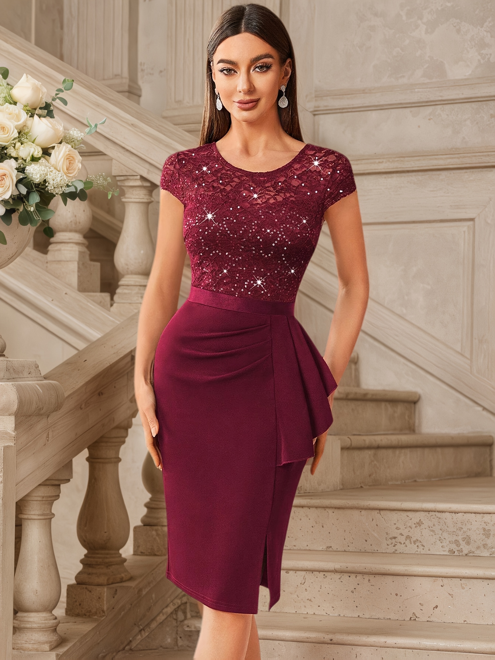 Summer Wedding Guest Dresses Lace Midi Dresses For Weddings Lace