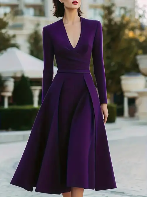 purple winter dress for women Lombard Purple Velvet Cocktail Dress Winter Partywear