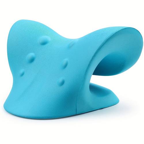 a shaped neck pillow that conforms to the neck designed for stretching the neck and shoulders made from eva material
