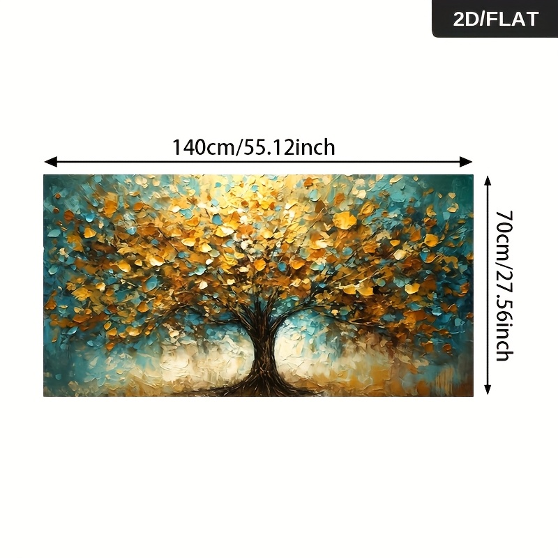 TEMU 2d Flat 1pc 27.56*55.12in/70cm*140cm Frameless Modern Abstract Print Wall Art Retro Canvas Painting For Living Room Large Size Canvas Poster For