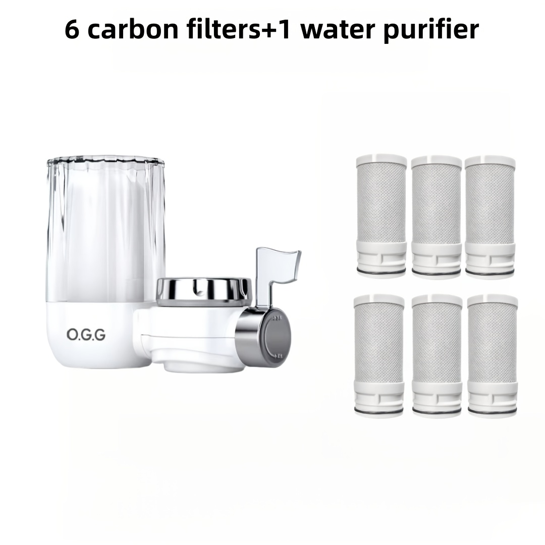 Image of Water Filter, Purifier, 1200-liter Long-lasting Filtration System, Uses High-performance Adsorption Materials To Reduce Content And Discoloration Impurities. Suitable For Standard Faucets, Includes 6