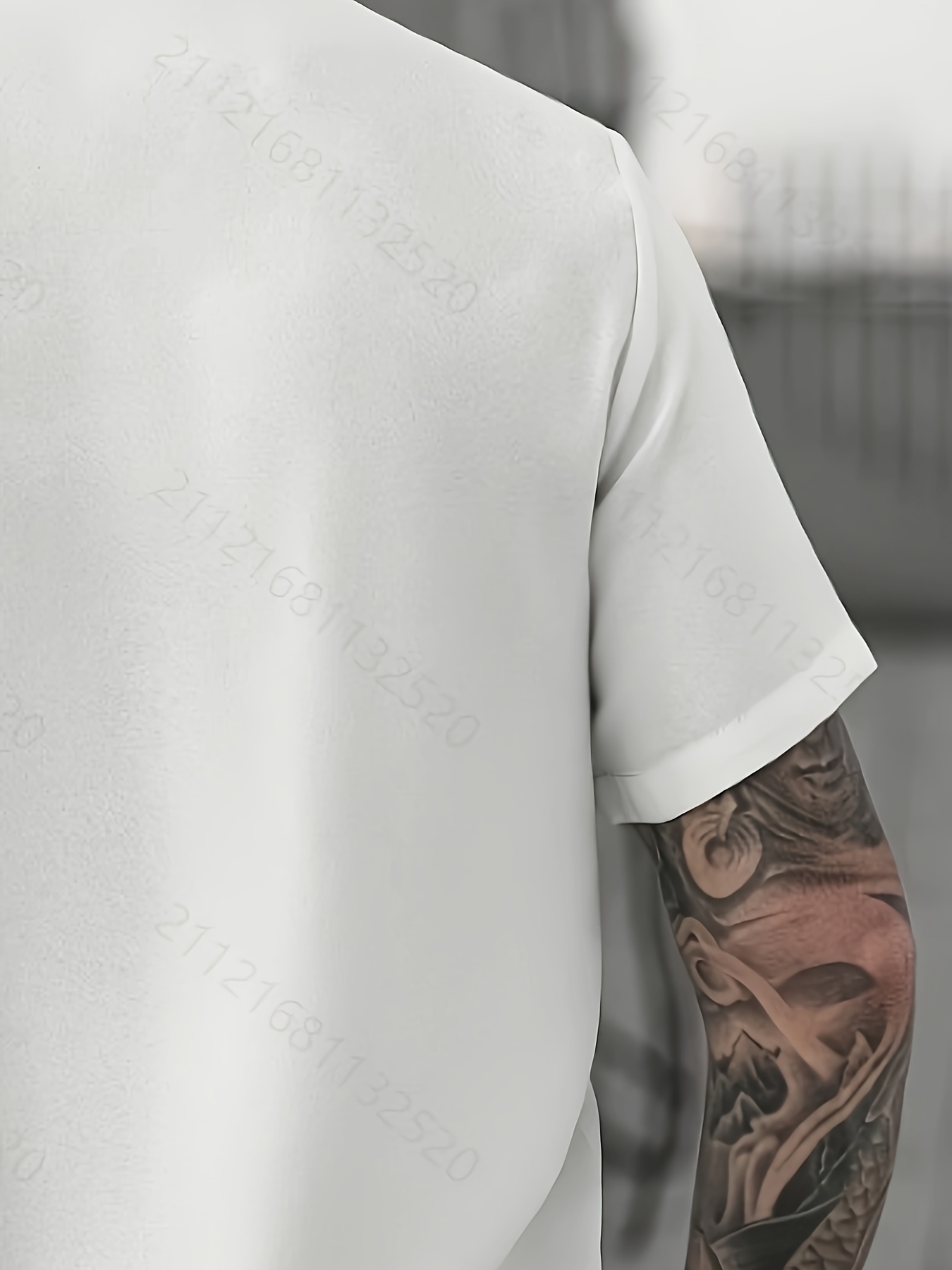 Camisa Casual de Estampa Étnica, Camisa de Manga Curta com Botões para Homens 3