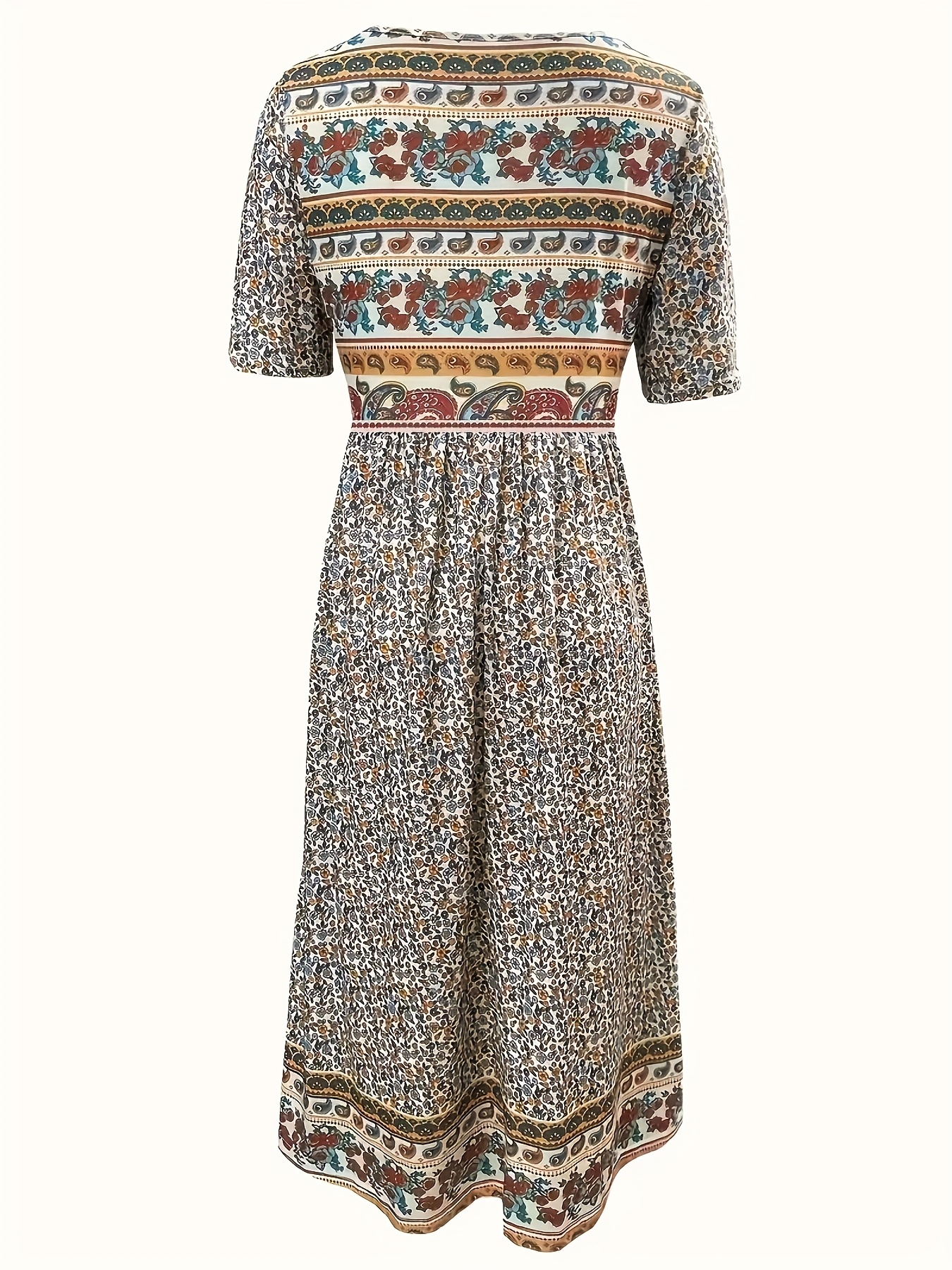 plus size boho dress women's plus paisley floral print short