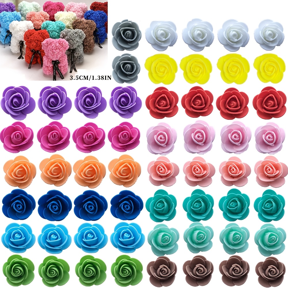 

200pcs Mini Artificial Rose Set - Diy Wedding Bouquets, Centerpieces & Crafts - Ideal For Valentine's Day, Day & Thanksgiving Decor, Shower, Gift Box, Wreath