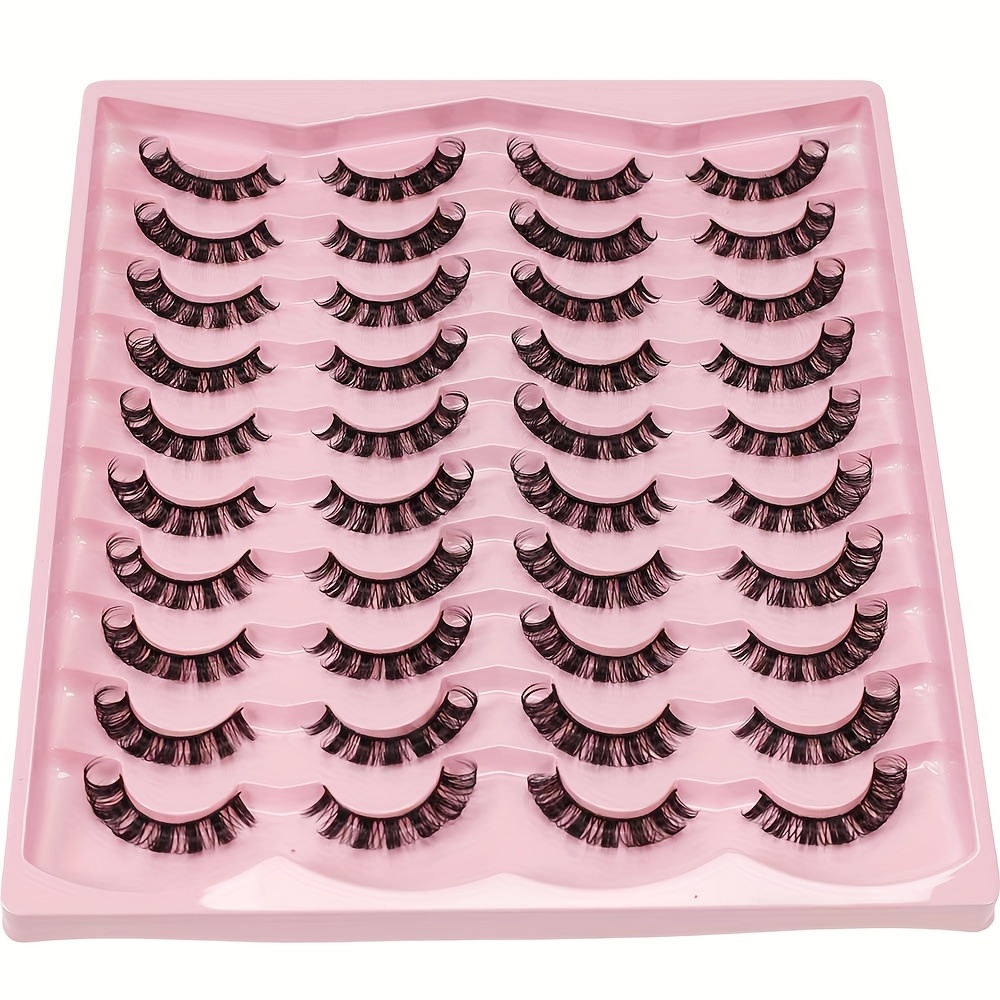 Image of 20 Pairs Dd Volume Lash Extension Natural Curly Fluffy Wispy Makeup False Eyelash For Daily Party Dating Makeup Use Gift For Girls And Women