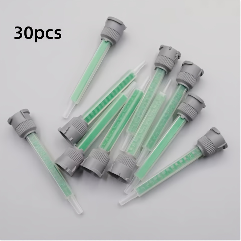 30 Static Mixing Nozzles For Epoxy Adhesive, Mixing Tubes (1:1 Ratio) For Ab Glue Gun Liquid Mixers