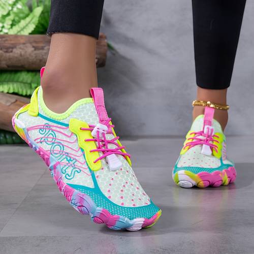 new breathable quick dry shoes for women anti slip and wear resistant outdoor beach fishing shoes full palm five toe soft sole hiking and rafting water shoes for men and women multi functional fitness cross training yoga