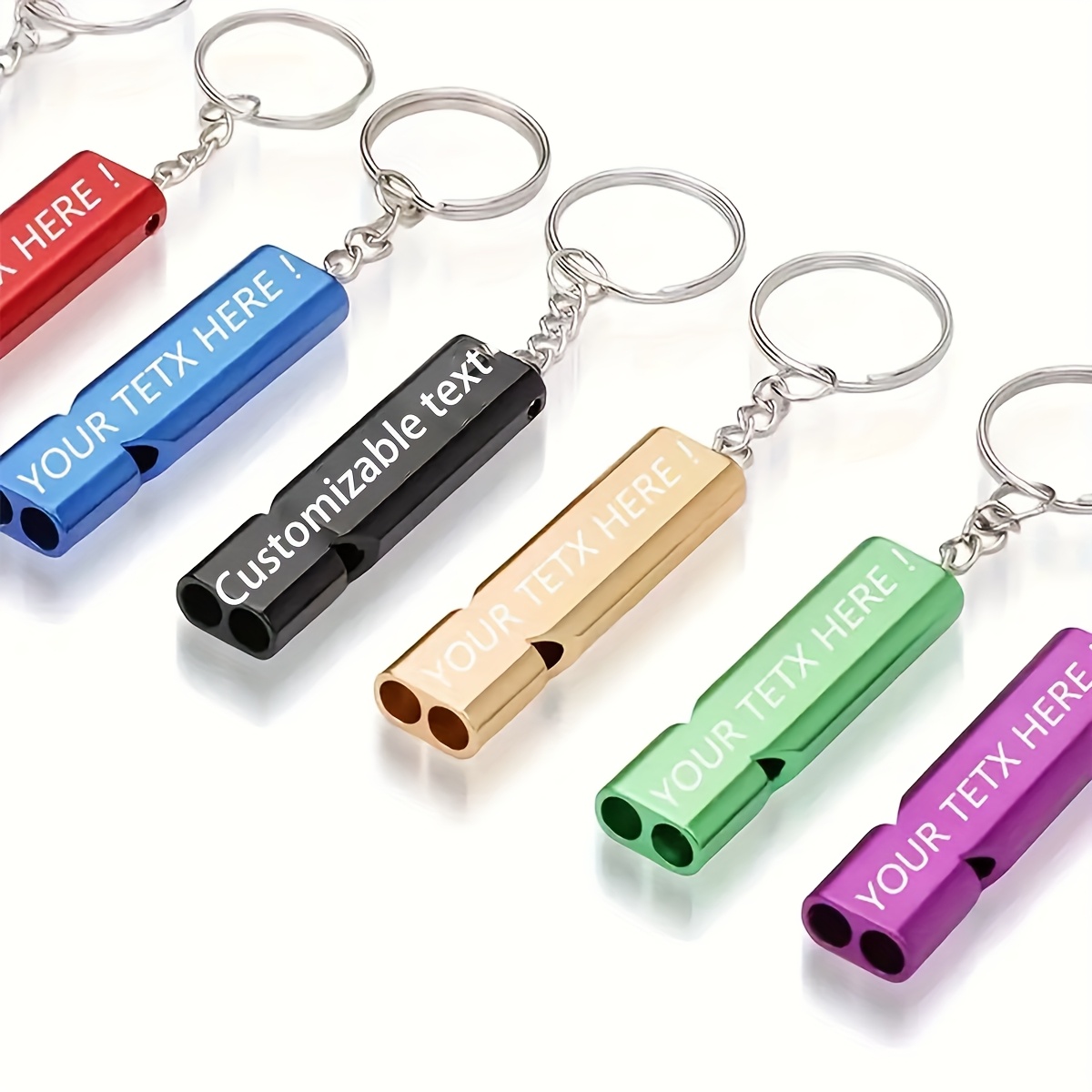 Customizable Text Multi-Purpose Whistle for Outdoor Use
