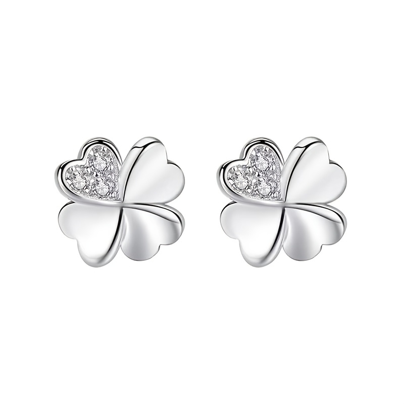 TEMU de , Encantadores Pendientes de Botón de de Hojas para Mujer – Hipoalergénicos, Vidrio Pavimentado con Diamantes de , Regalo para Ella