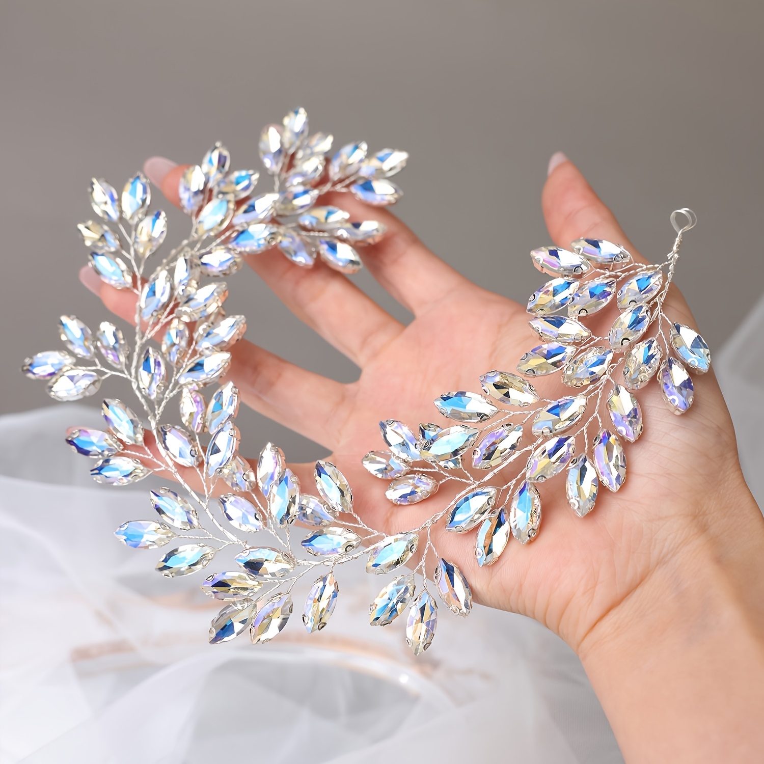 TEMU 1pc Elegant And Minimalist Rhinestone Women's Handmade Headband Hair Accessory, European And For Daily , Braided With Insert Comb For Updo