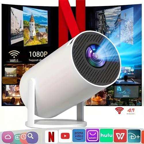 item picture built in speaker and auto keystone projector 2026 version supports wifi6 and bt 5 4 mini projector with native 1080p and 4k full hd support 180 rotation compatible with hd usb laptop ps5
