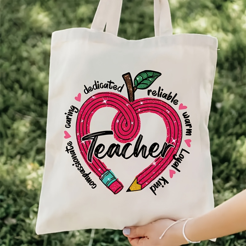 1pc personalized name teacher bag pencil custom teacher tote