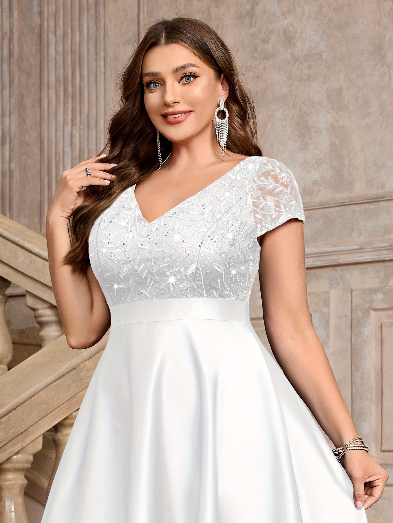 chinese dress ladies White House Black Market Yellow Geometric Lace Overlay Fit & Flare Dre –  theuntamedthread.com main image 1