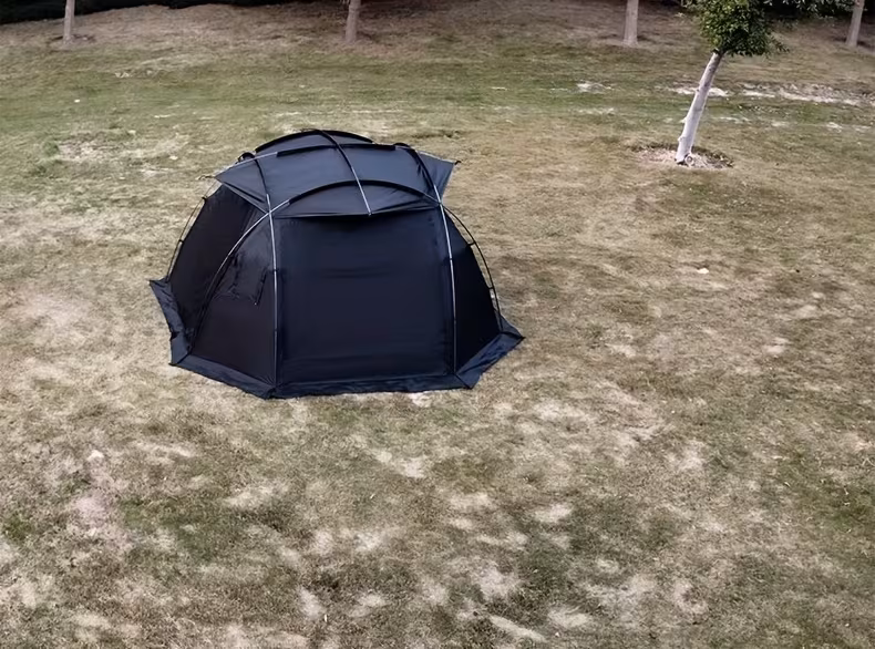 outdoor camping spherical tent dome black thickened sunshade large space with chimney Product details 14