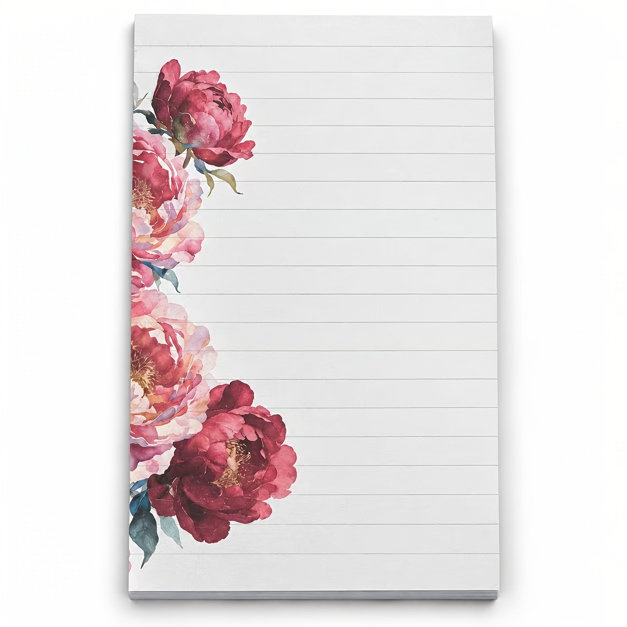 Image of 1pc (50 Sheets) 2-pocket Notebook, 2 Notebook, Notebook, Peony Notebook, 2 Office Notebook, , Gift, Letter Paper, Love Letter Paper, , Journal Inner Pages