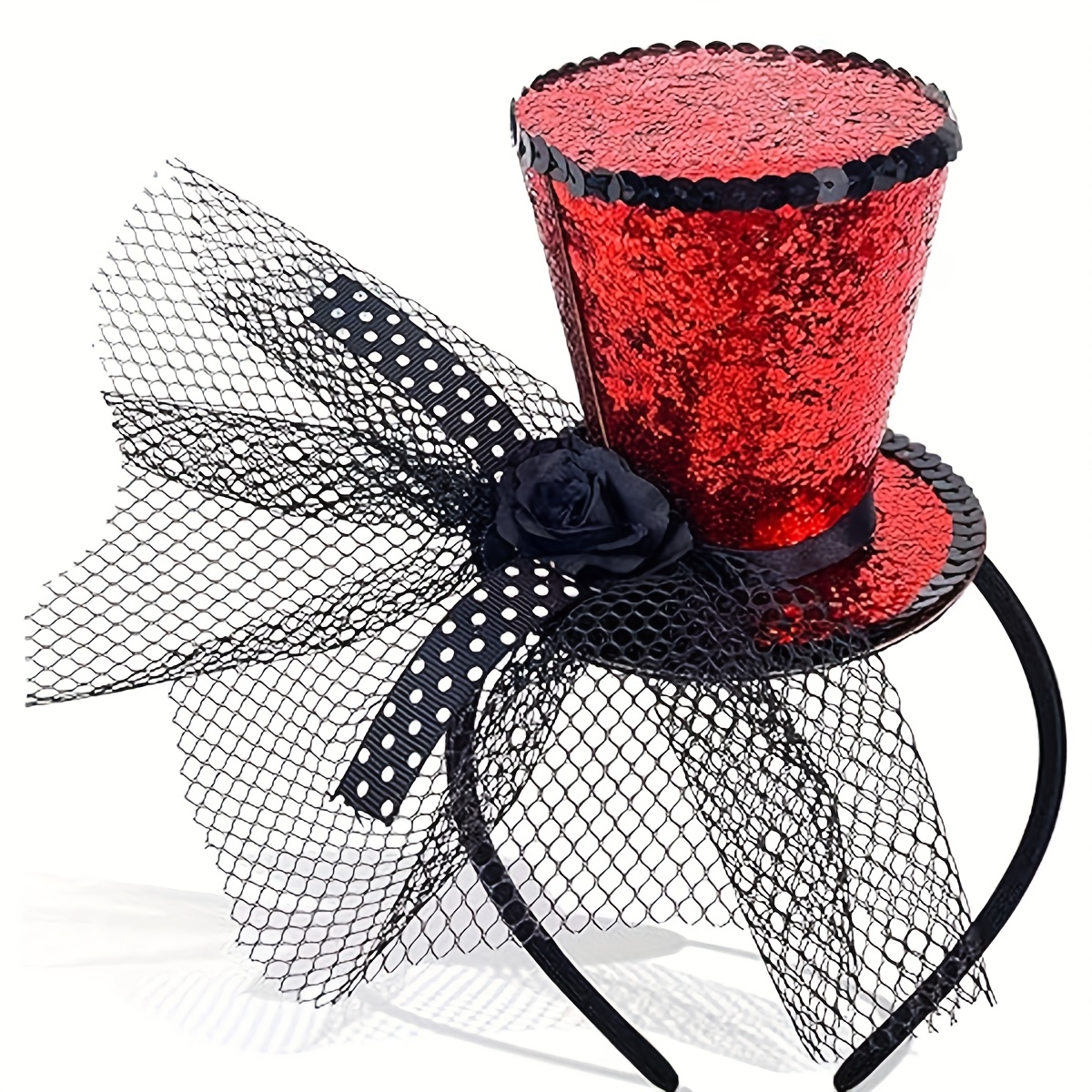 Elegant Blank and Red Fascinator Headpiece - Women Accessories PACKOVE 3-Pack Small Bow Fascinator Hats for Women Mini Top  main image 3