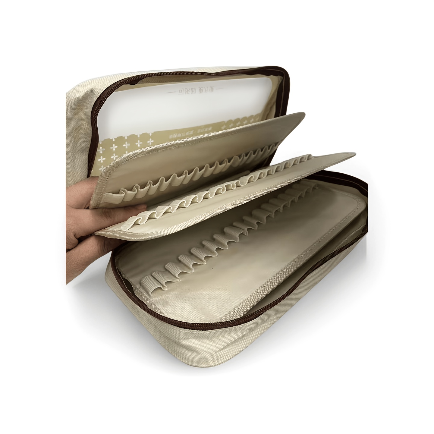 TEMU 120-hole Large Capacity Marker Storage Bag, Elastic Pen Slots, Removable Design Inside, Convenient And , Suitable For Universal Pen Shapes,